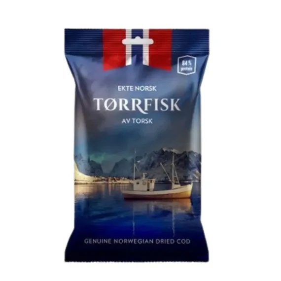 Ekte Norsk Tørrfisk av torsk 50g